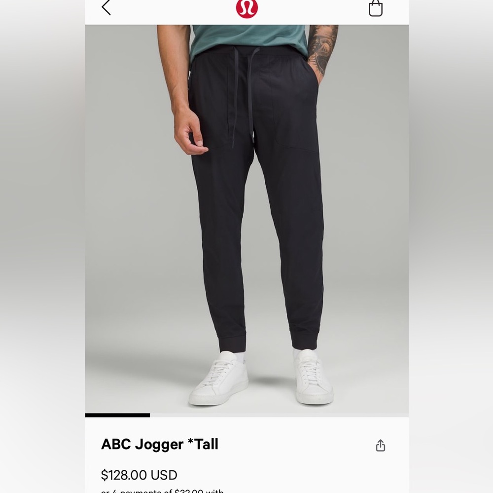 Lululemon Mens ABC Jogger “tall”